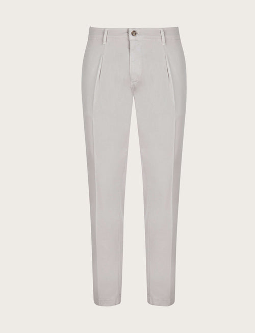Pantaloni con pinces in cotone elasticizzato luigi fusaro