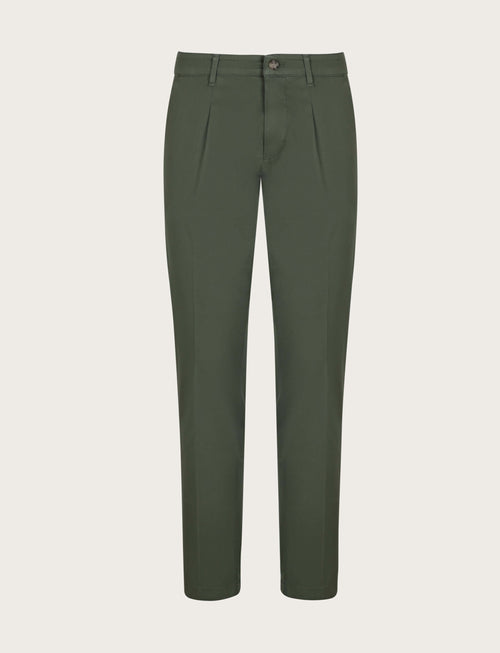 Pantaloni con pinces in cotone elasticizzato luigi fusaro