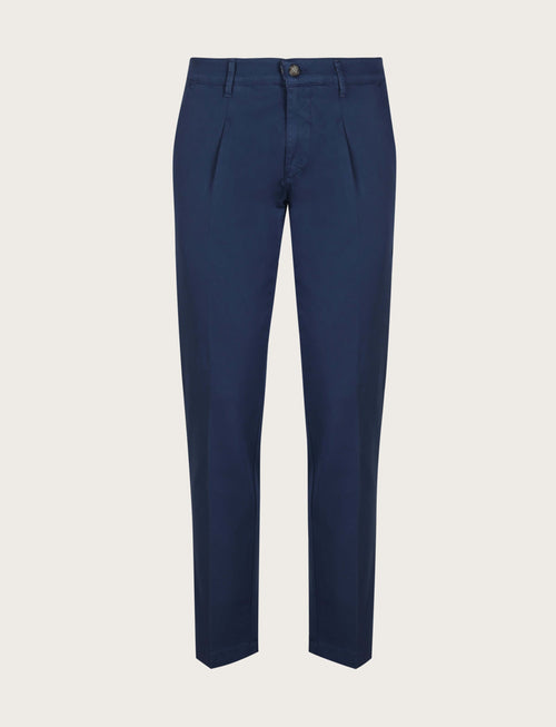Pantaloni con pinces in cotone elasticizzato luigi fusaro