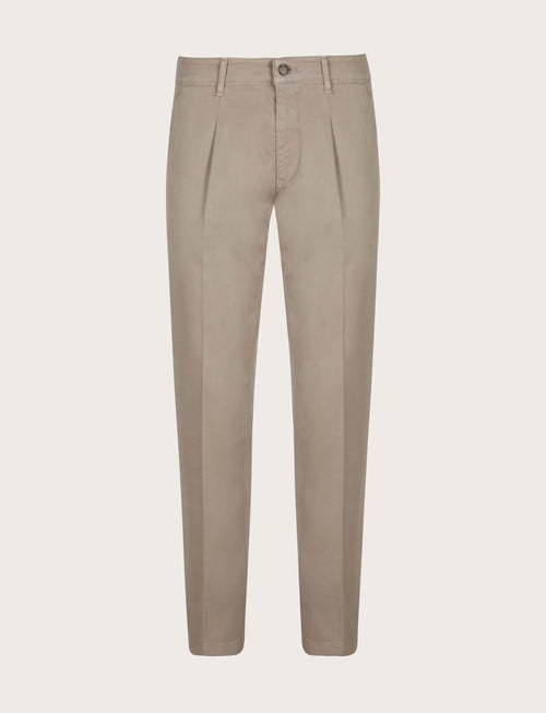 Pantaloni con pinces in cotone elasticizzato luigi fusaro