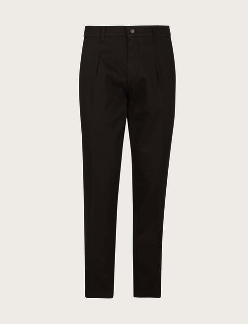 Pantaloni con pinces in cotone elasticizzato luigi fusaro