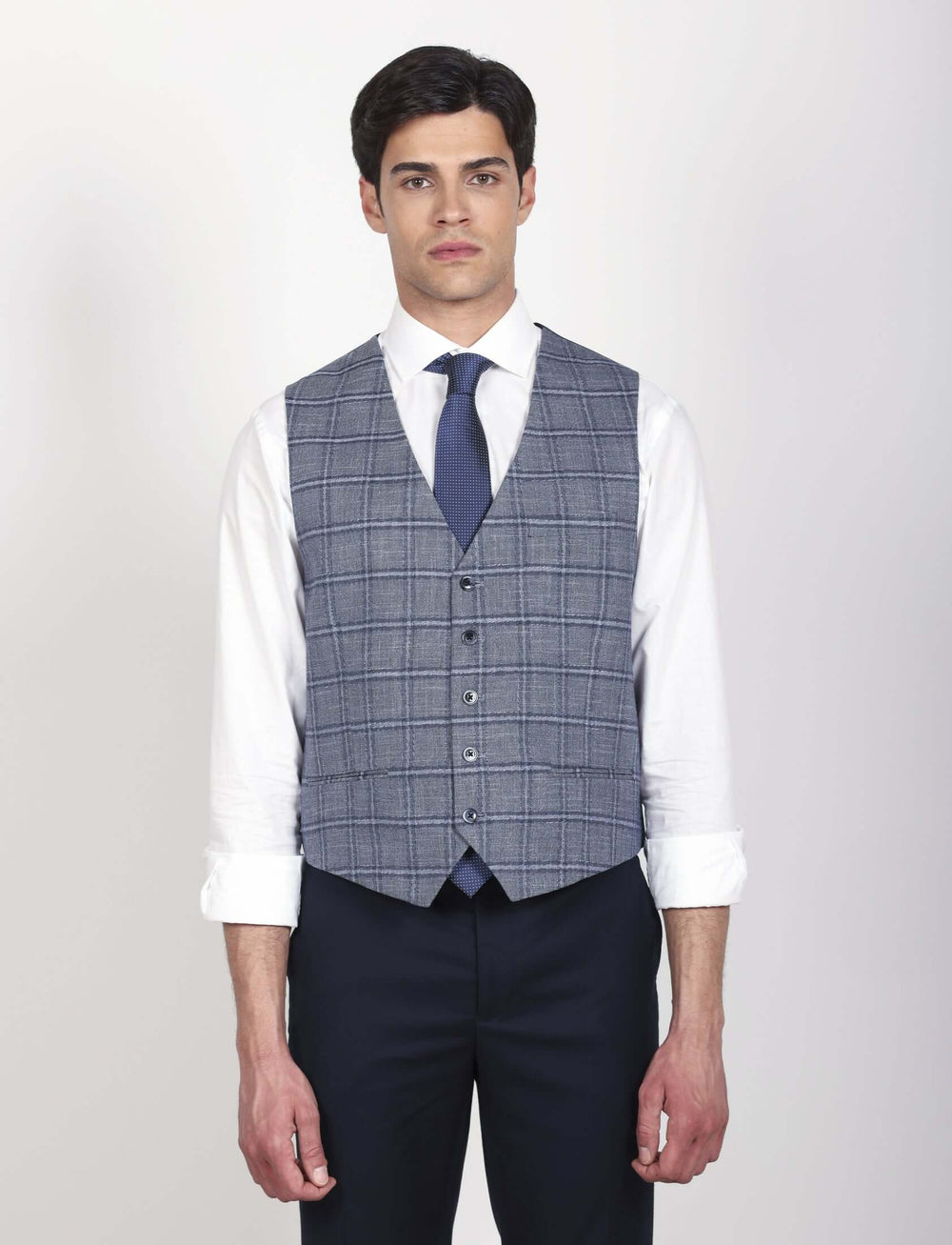 Gilet principe di galles blu