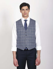 Gilet principe di galles blu