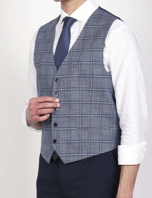 Gilet principe di galles blu luigi fusaro