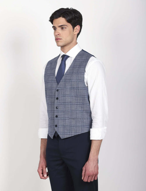Gilet principe di galles blu luigi fusaro