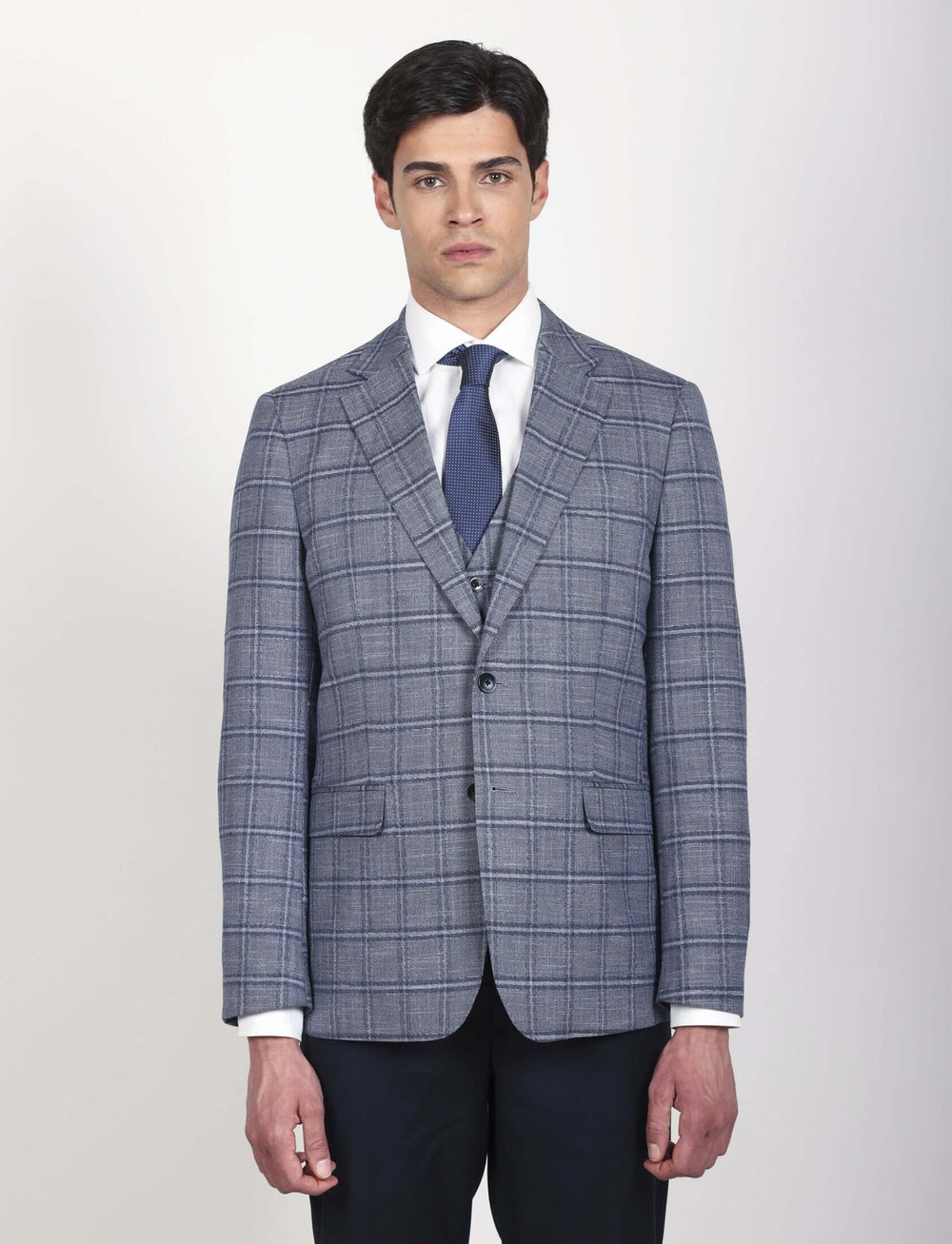 Giacca principe di galles blu