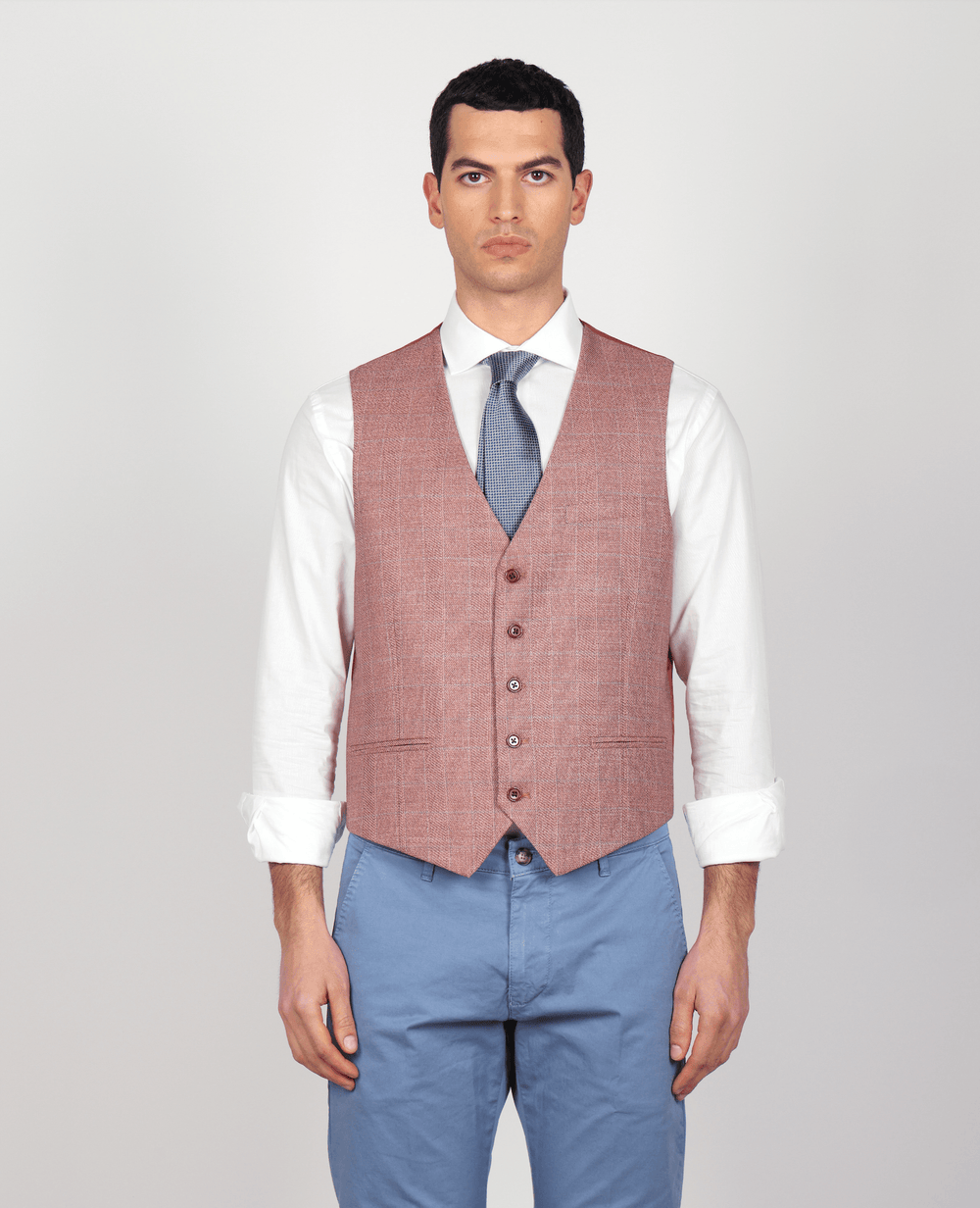 Gilet principe di galles corallo