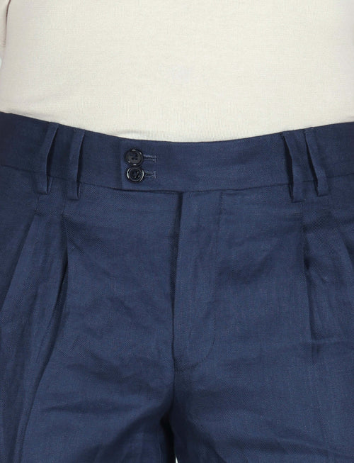 Pantaloni in lino con pinces luigi fusaro