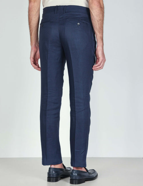Pantaloni in lino con pinces luigi fusaro
