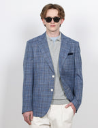 Giacca principe di galles denim