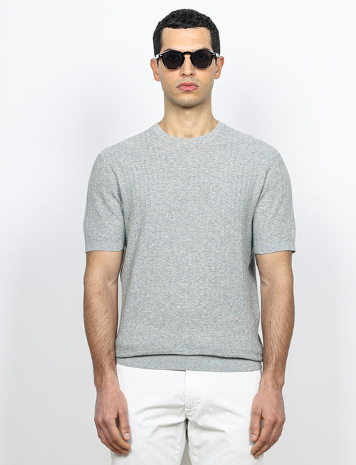 T shirt in cotone lavorazione spigata