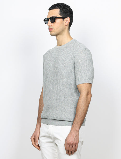 T shirt in cotone lavorazione spigata