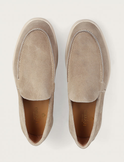 Mocassini slip on in camoscio