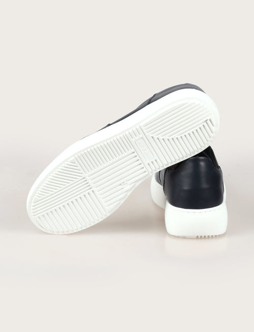Sneakers in pelle casual con suola in gomma