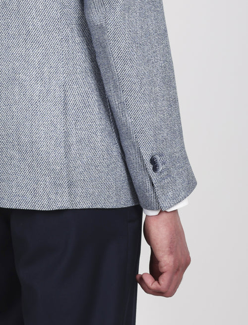 Giacca in lino e cotone con trama diagonale