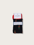 Calzini in cotone fantasia schiaccianoci |Colore:Blu
