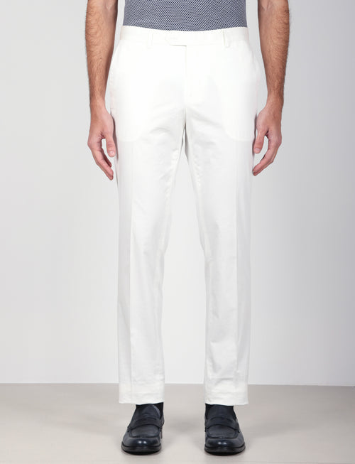 Pantaloni tinta unita in cotone stretch