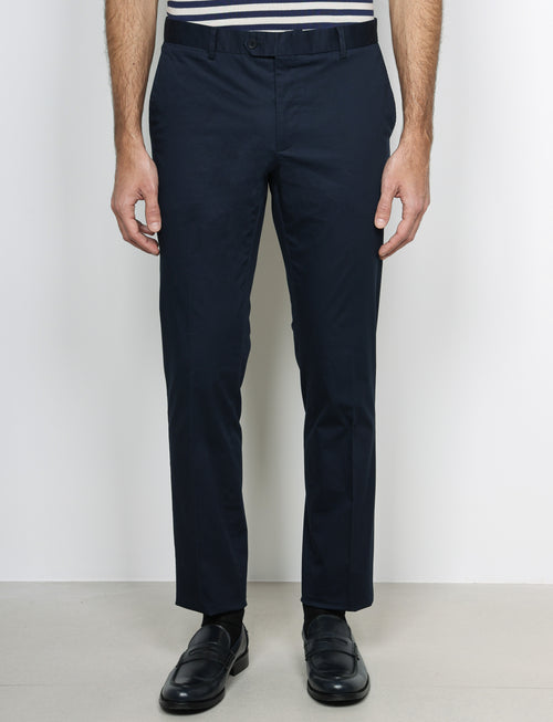 Pantaloni tinta unita in cotone stretch