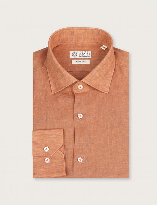 Camicia in lino 100% |Colore:Arancio