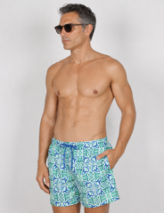 Costume da bagno fantasia maiolica verde e royal