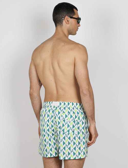 Costume da bagno fantasia geometrica|Colore:Verde