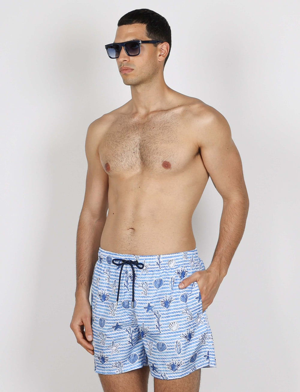 Costume da bagno rigato fantasia marina