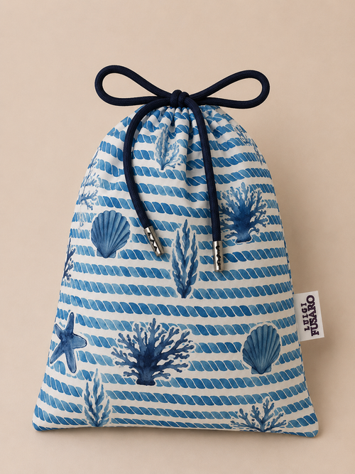 Costume da bagno rigato fantasia marina |Colore:Blu