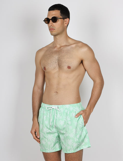 Costume da bagno fantasia palme tropicali |Colore:Verde