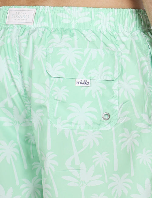 Costume da bagno fantasia palme tropicali |Colore:Verde