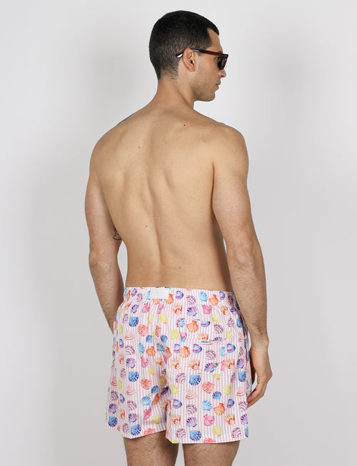 Costume da bagno conchiglie e righe rosa |Colore:Rosa