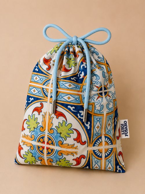 Costume da bagno fantasia maiolica mediterranea |Colore:Celeste