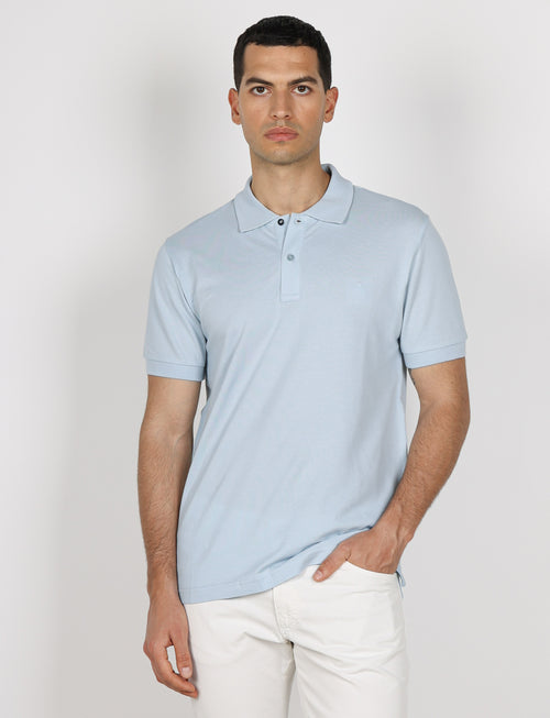 Polo in cotone tinta unita |Colore:Celeste