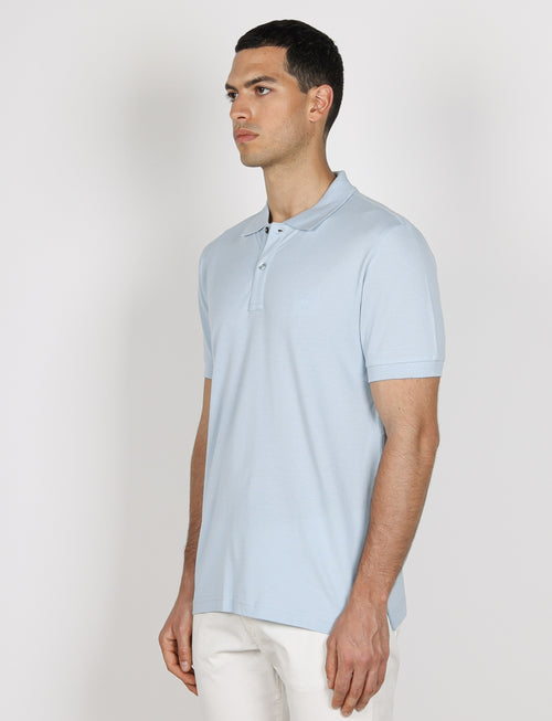 Polo in cotone tinta unita |Colore:Celeste