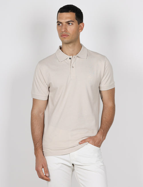 Polo in cotone tinta unita |Colore:Beige