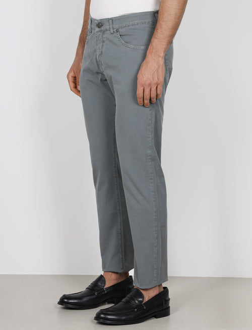 Pantaloni cinque tasche in cotone nido d'ape |Colore:Grigio medio