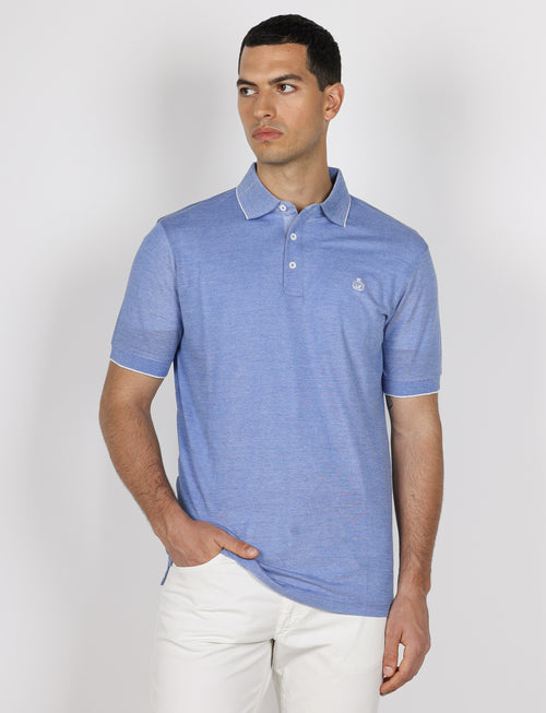 Polo in cotone nido d'ape |Colore:Azzurro