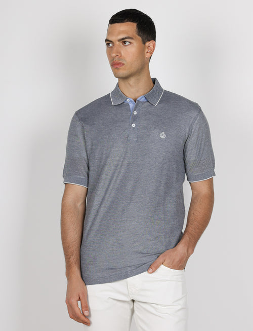 Polo in cotone nido d'ape |Colore:Denim