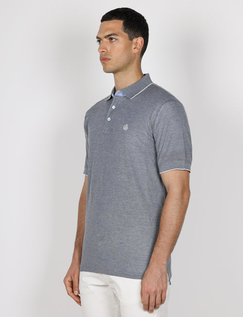 Polo in cotone nido d'ape |Colore:Denim