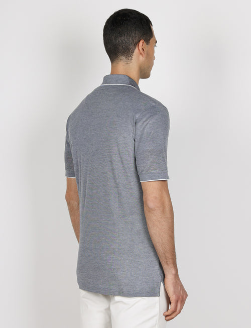 Polo in cotone nido d'ape |Colore:Denim