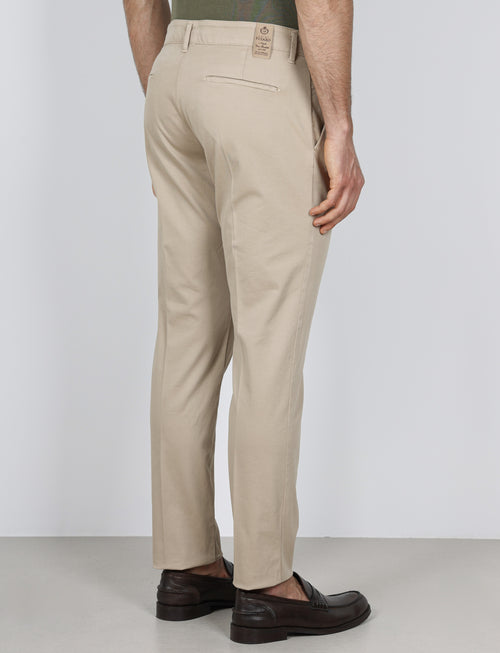 Pantaloni con pinces in cotone elasticizzato |Colore:Sabbia