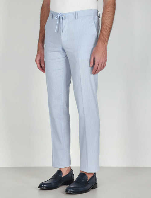 Pantalaccio con coulisse in cotone stretch |Colore:Celeste