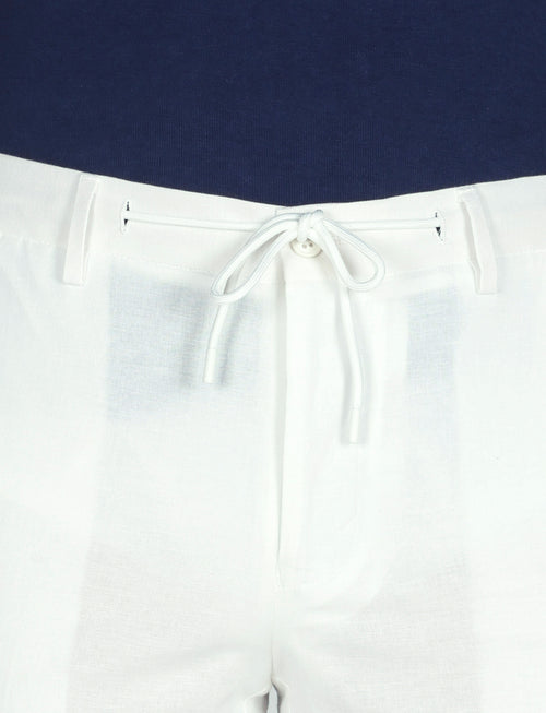 Pantalaccio con coulisse in cotone stretch |Colore:Bianco