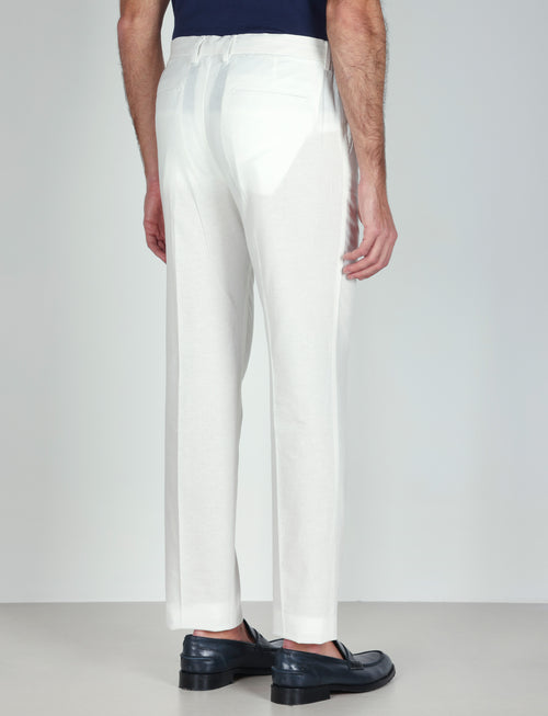 Pantalaccio con coulisse in cotone stretch |Colore:Bianco