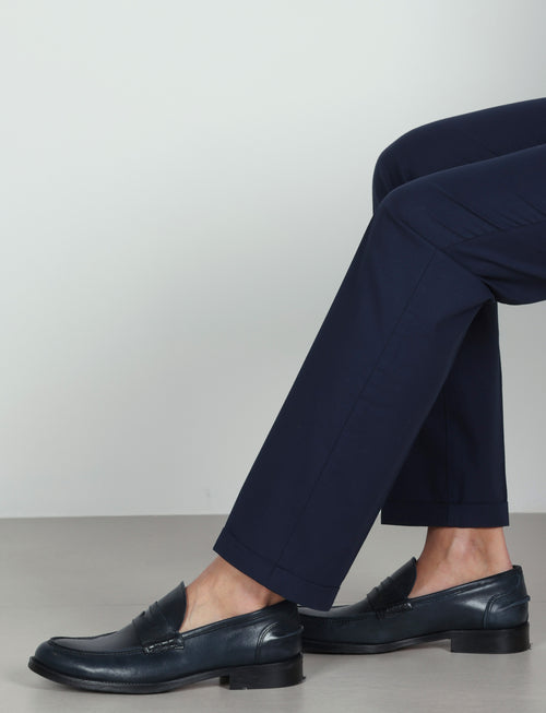 Pantalaccio con coulisse in cotone stretch |Colore:Blu