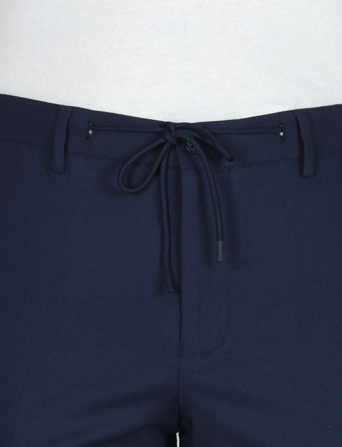 Pantalaccio con coulisse in cotone stretch |Colore:Blu