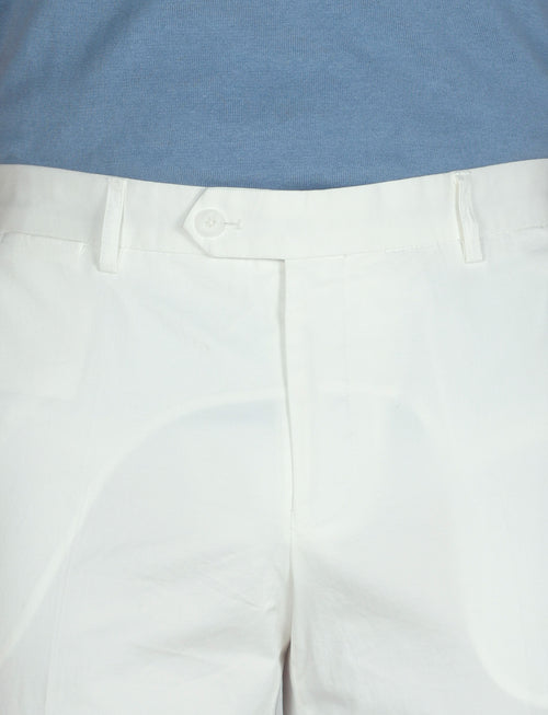 Pantaloni tinta unita in cotone stretch |Colore:Bianco