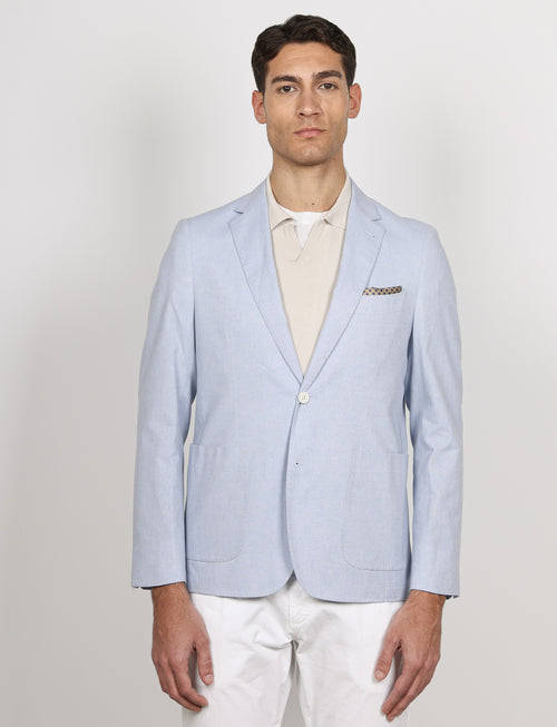 Giacca tinta unita in cotone stretch Drop 7_Luigi Fusaro