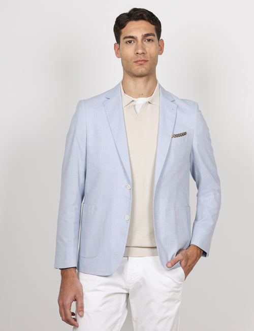 Giacca tinta unita in cotone stretch Drop 7_Luigi Fusaro