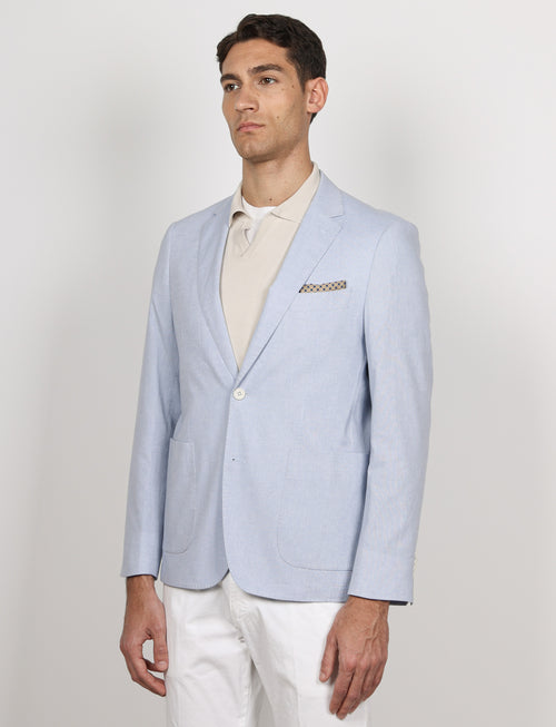 Giacca tinta unita in cotone stretch Drop 7_Luigi Fusaro