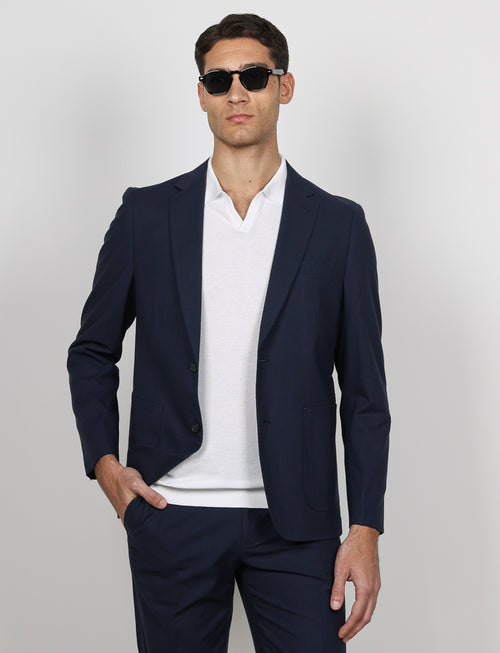 Giacca tinta unita in cotone stretch Drop 7_Luigi Fusaro